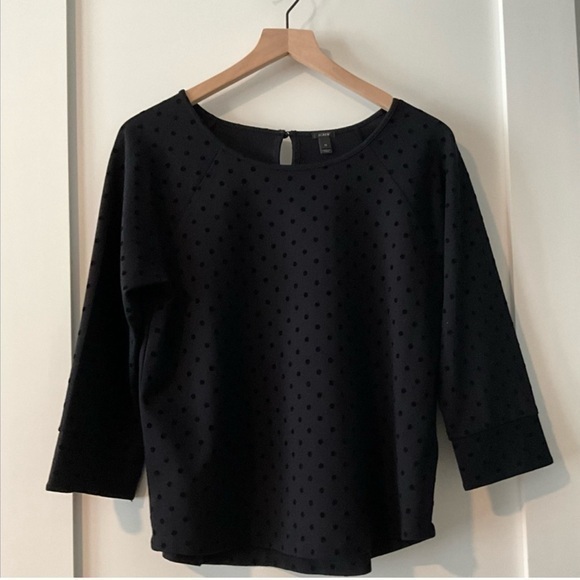 J. Crew Tops - J. Crew Black 3/4 Sleeve Scoop Neck Blouse
